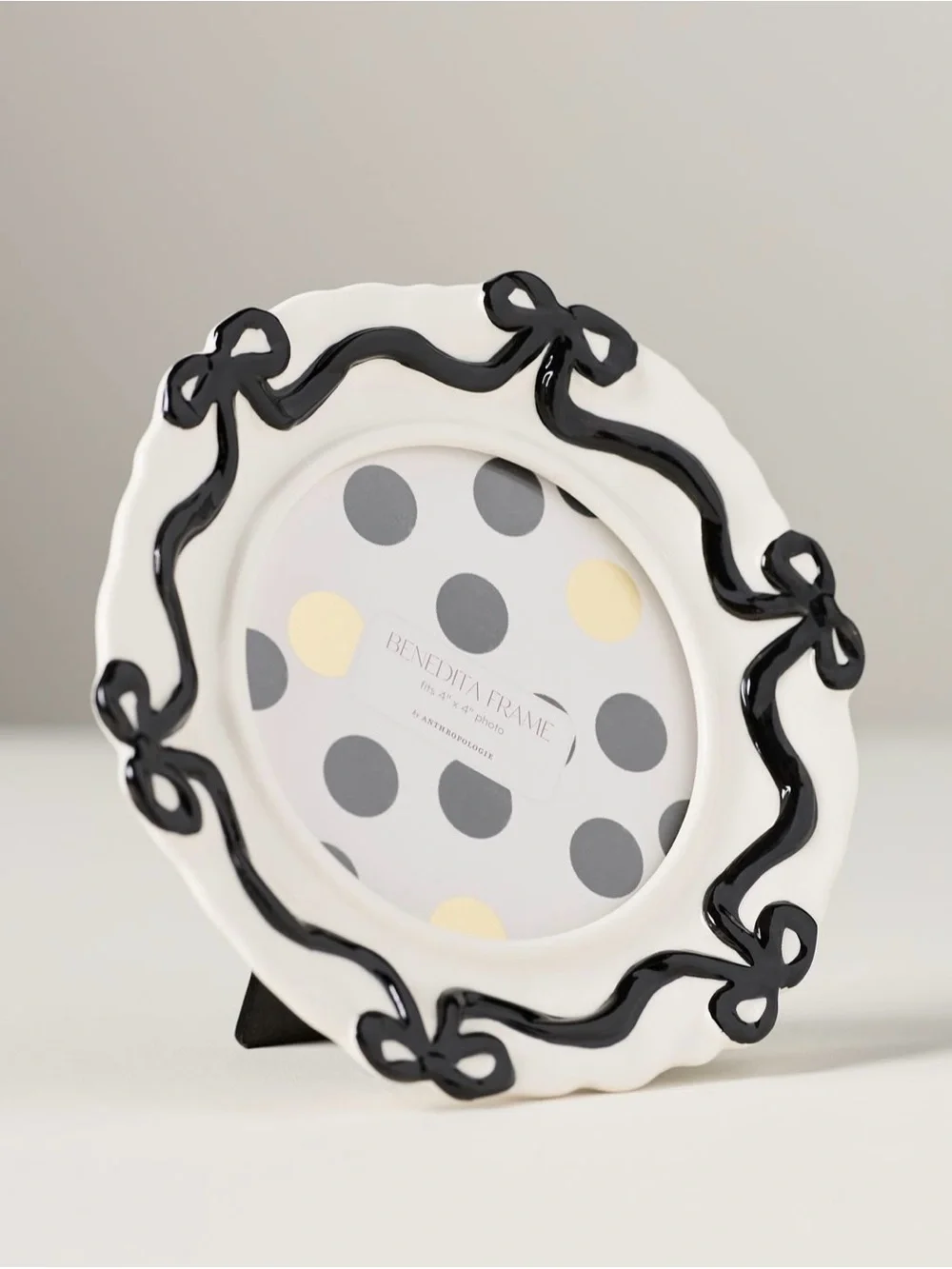 New! New in box. Anthropologie Benedita frame in black. 4” x 4”